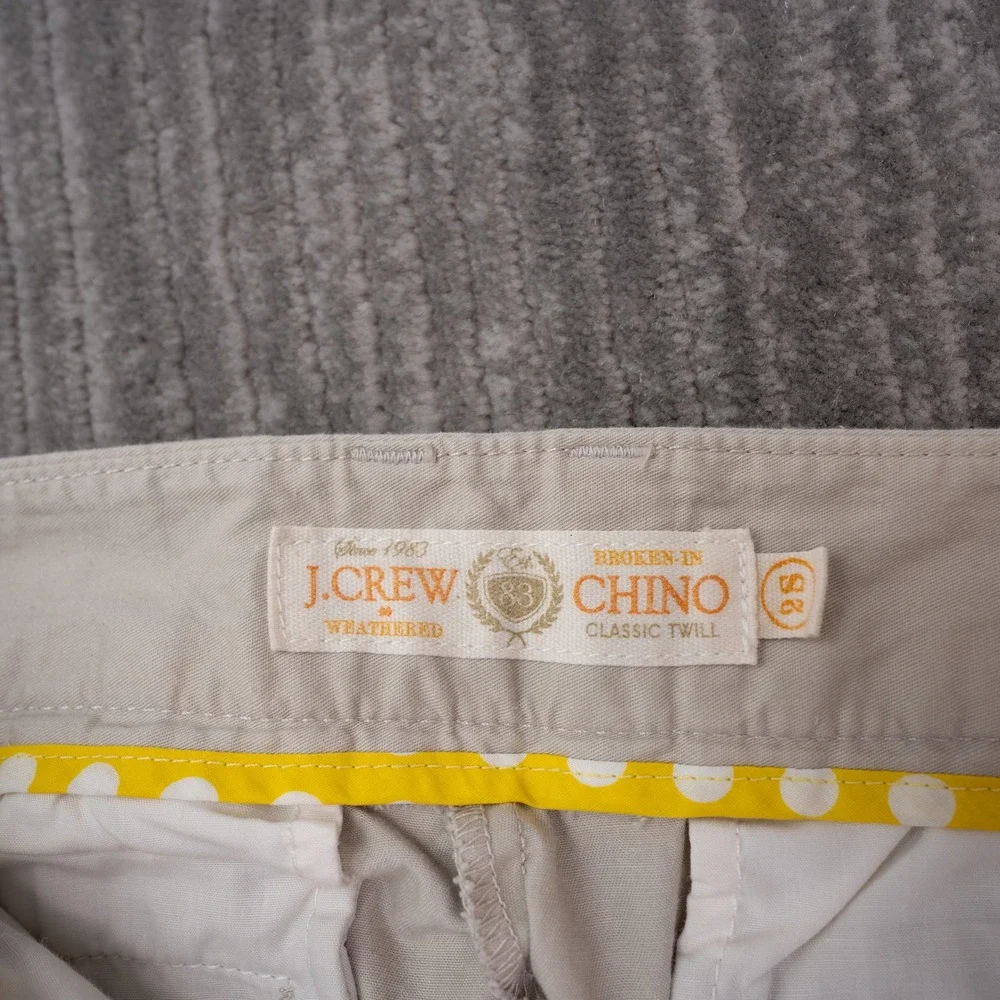 J.Crew Broken-In Chino Pants Womens 28 Beige Excellent Wide Leg Weathered Twill